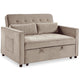Canapé 2 places convertible en velours beige