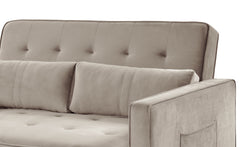 Canapé convertible 2 places Komaria Velours Beige