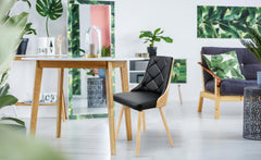 Lot de 8 chaises scandinaves Lalix Chêne Clair et Noir