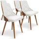 Lot de 4 chaises scandinaves en bois noisette et blanc