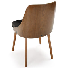 Lot de 6 chaises scandinaves Lalix Bois Noisette et Noir