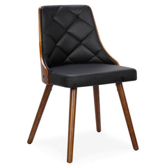Lot de 4 chaises scandinaves Lalix Bois Noisette et Noir