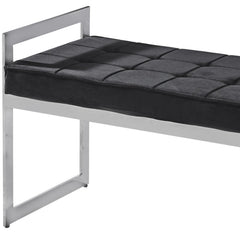 Banquetas de terciopelo con patas plateadas Asstro negras