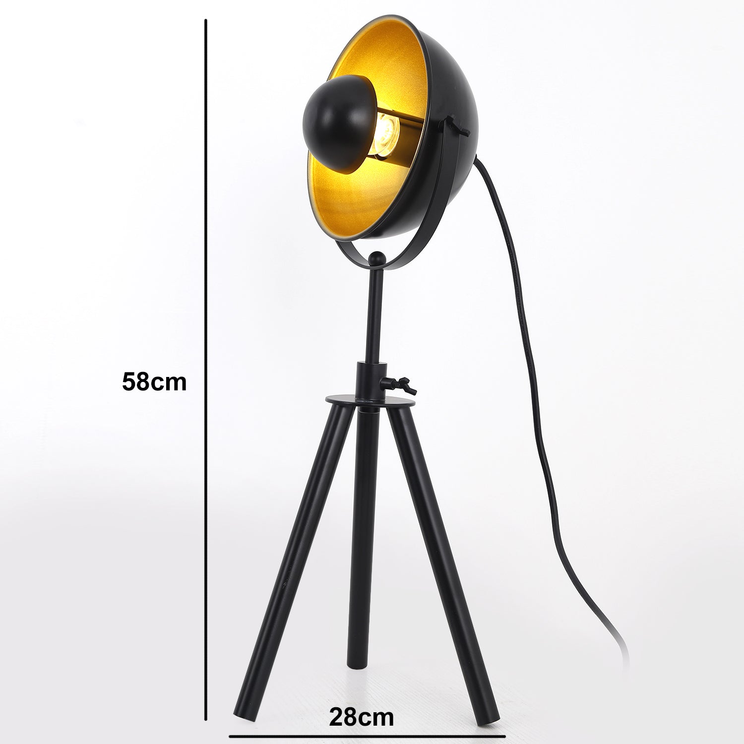 Lampe de table cinéma Loxias Noir et Or