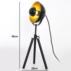 Lampe de table cinéma Loxias Noir et Or
