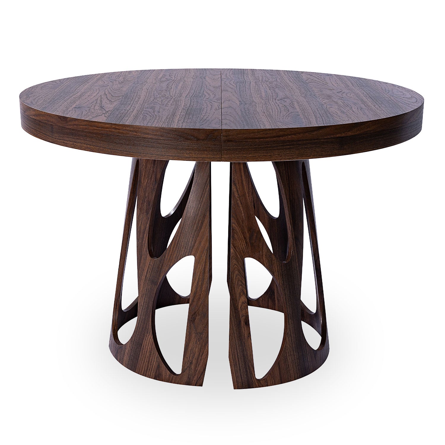 Table ronde extensible Lawina L110-260cm avec pieds design Bois Noyer