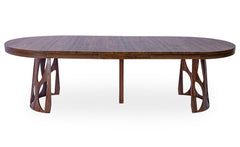 Table ronde extensible Lawina L110-260cm avec pieds design Bois Noyer
