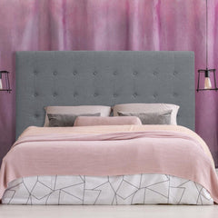 Tête de lit Adelle en tissu gris 180 cm