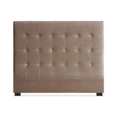 Cabecero de terciopelo taupe Adelle de 140 cm