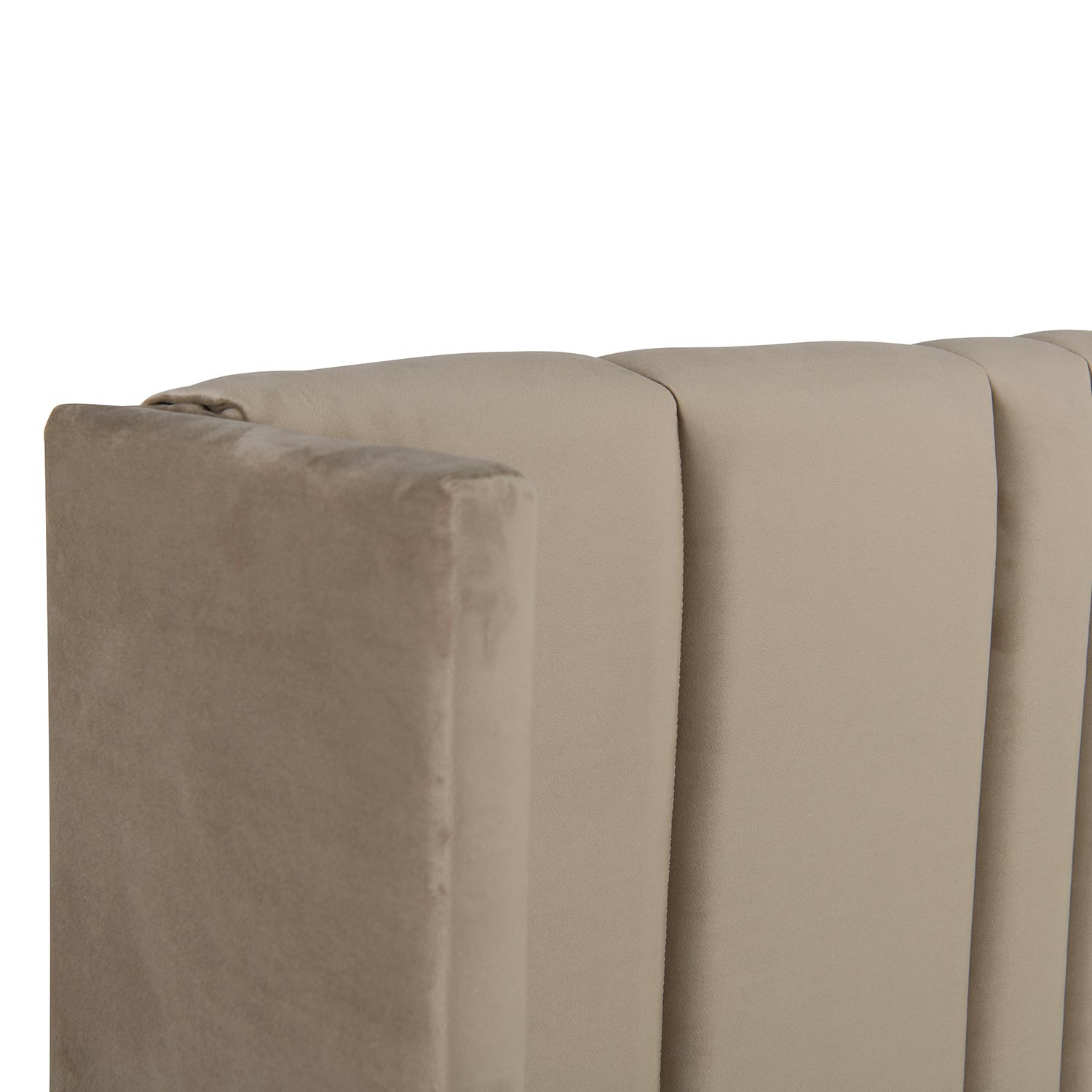 Lit complet avec sommier relevable prises USB et lumières intégrées Line 140x190cm Velours Taupe