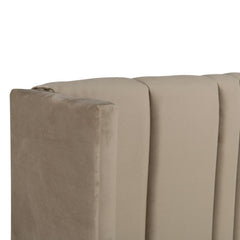 Lit complet avec sommier relevable prises USB et lumières intégrées Line 140x190cm Velours Taupe