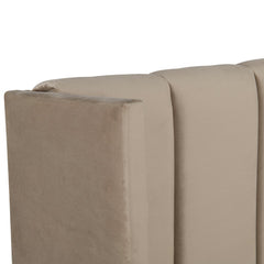 Lit complet avec sommier relevable prises USB et lumières intégrées Line 180x200cm Velours Taupe