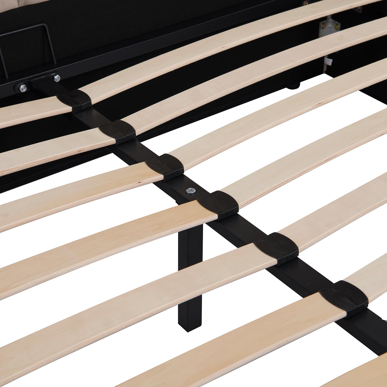 Lit complet avec sommier relevable prises USB et lumières intégrées Line 180x200cm Velours Beige