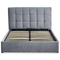 Lit double avec sommier relevable Babrin 180x200 cm velours argent