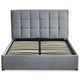 Lit double avec sommier relevable Babrin 180x200 cm velours argent