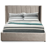 Cama doble con somier abatible Baccar 140x190cm terciopelo topo