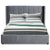 Lit double Baccar avec sommier relevable en velours gris 140x190 cm