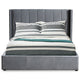 Lit double Baccar avec sommier relevable en velours gris 140x190 cm