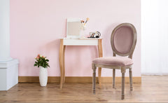 Lote de 2 sillas de madera Adria y terciopelo rosa