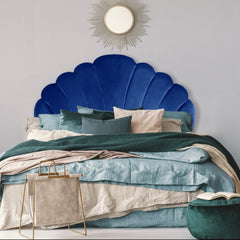 Cabecero de cama 140 cm Avia terciopelo azul