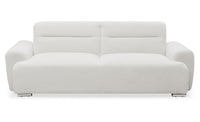 Canapé-lit clic-clac 3 places Lucille en tissu bouclette crème