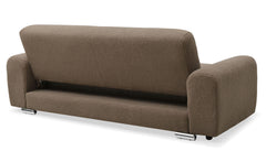 Canapé-lit clic-clac Bernera 3 places tissu bouclette taupe