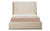 Lit double avec sommier relevable Baccar 140x190cm tissu bouclette crème
