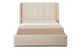 Lit double avec sommier relevable Baccar 140x190cm tissu bouclette crème