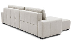 Canapé d'angle convertible élégant Malone Tissu Beige