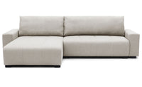 Canapé d'angle convertible en tissu beige
