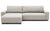 Sofá esquinero convertible de tela beige