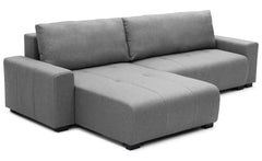 Sofá esquinero convertible Chybel de tela gris