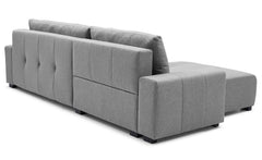 Sofá esquinero convertible Chybel de tela gris