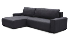 Canapé d'angle convertible Chybel tissu noir