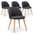 Lot de 4 tabourets Aliaxa tissu gris foncé