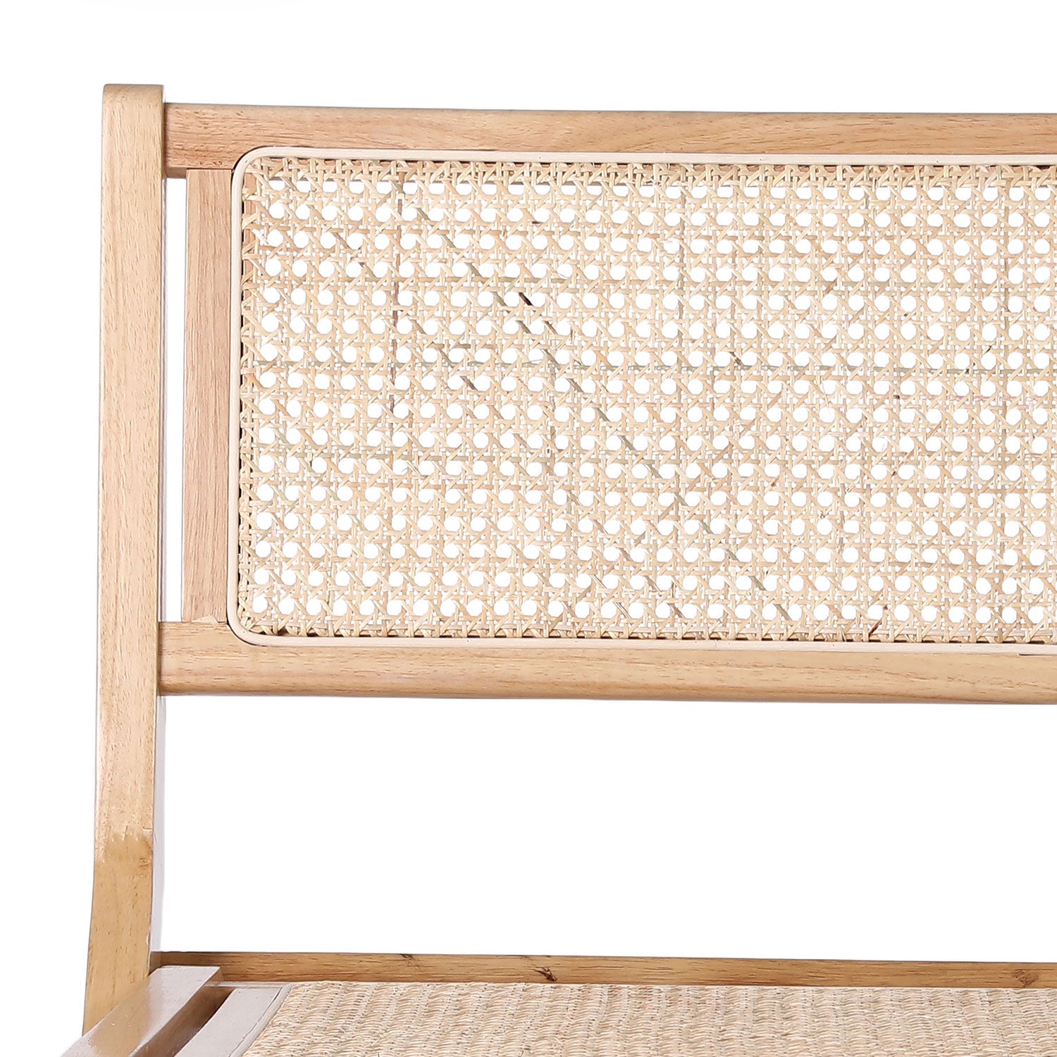 Chaise pliante Masdam Bois massif brun foncé et cannage en rotin