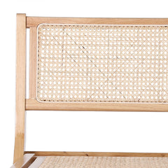 Chaise pliante Masdam Bois massif brun foncé et cannage en rotin