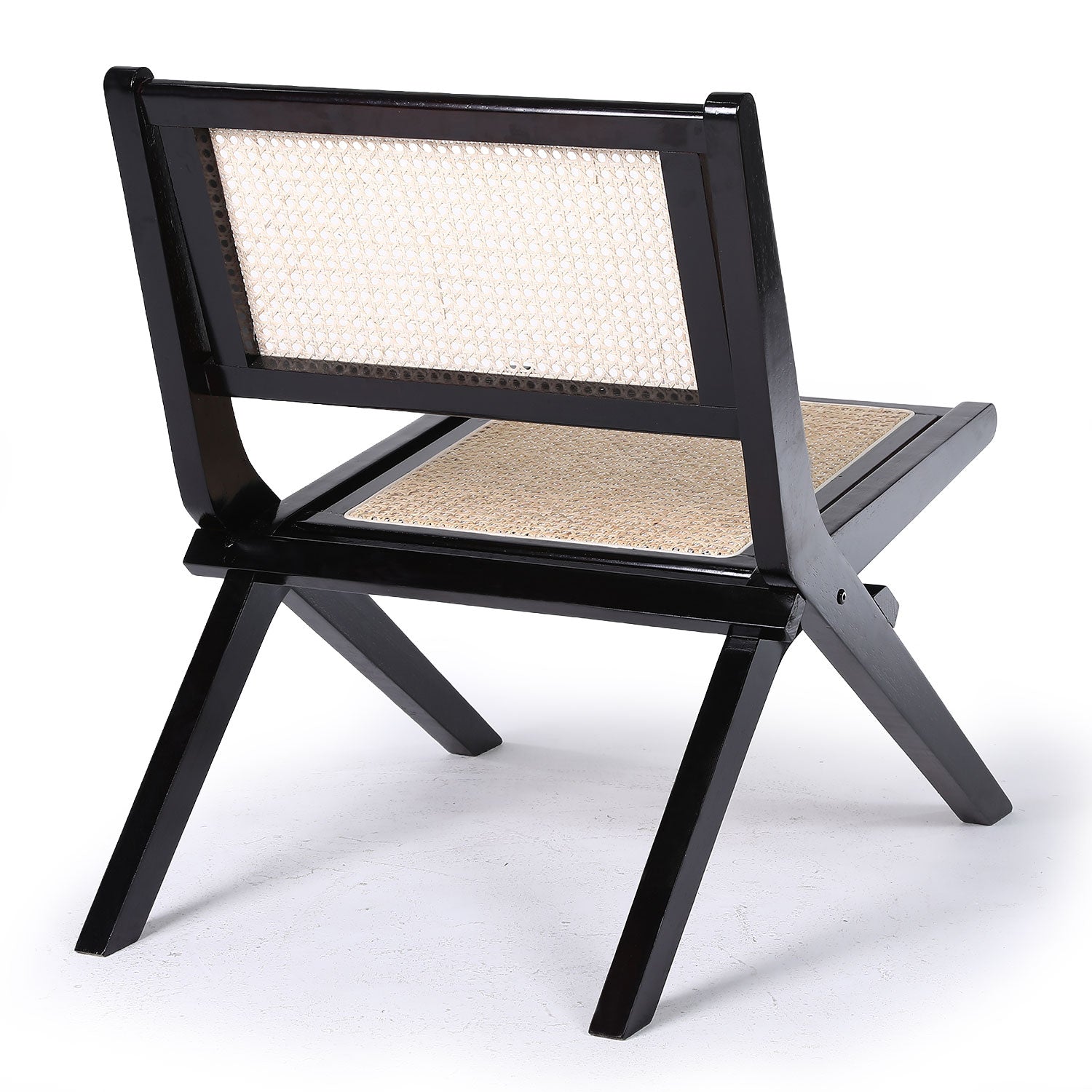 Chaise pliante Masdam Bois massif naturel et cannage en rotin