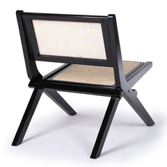 Chaise pliante Masdam Bois massif naturel et cannage en rotin
