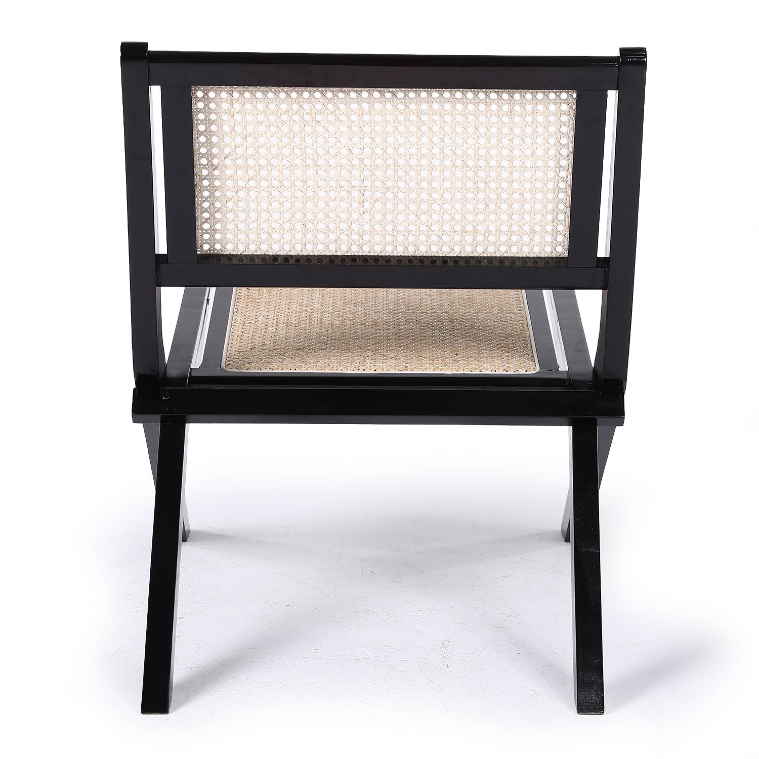 Chaise pliante Masdam Bois massif naturel et cannage en rotin