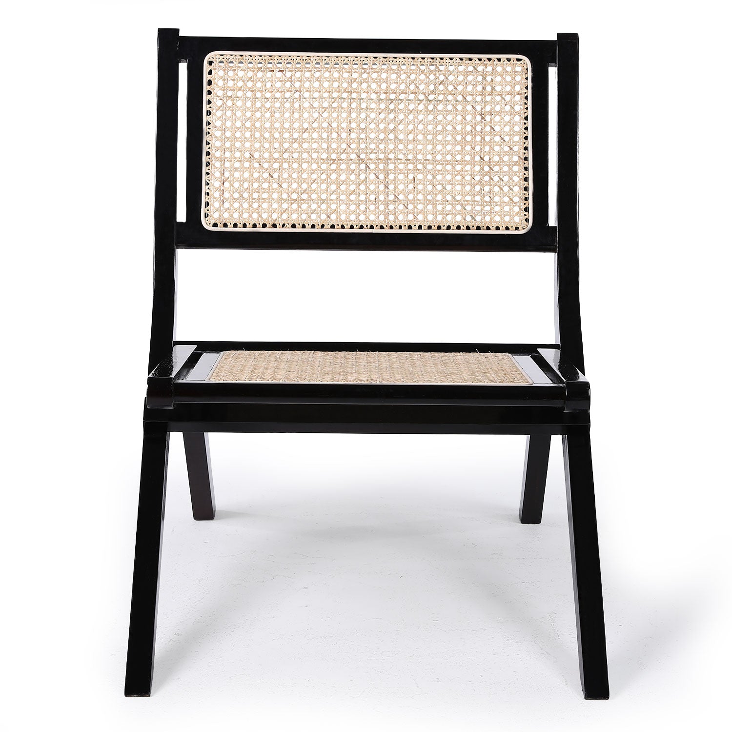 Chaise pliante Masdam Bois massif naturel et cannage en rotin