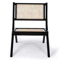 Chaise pliante Masdam Bois massif naturel et cannage en rotin