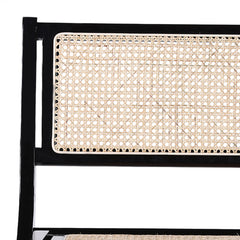 Chaise pliante Masdam Bois massif naturel et cannage en rotin