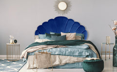 Tête de lit Avia 160 cm en velours bleu