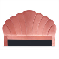 Tête de lit 160 cm en velours rose coquillage