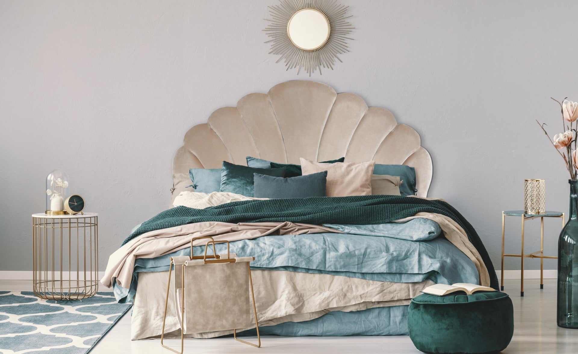 Tête de lit Mermaid 160 cm Velours Taupe