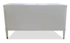 Meuble TV Bais 4 tiroirs beige clair et or