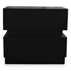Table de chevet Cluedo avec 2 tiroirs arrondis L45cm noir
