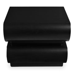 Table de chevet Cluedo avec 2 tiroirs arrondis L45cm noir