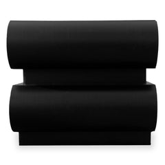 Table de chevet Cluedo avec 2 tiroirs arrondis L45cm noir